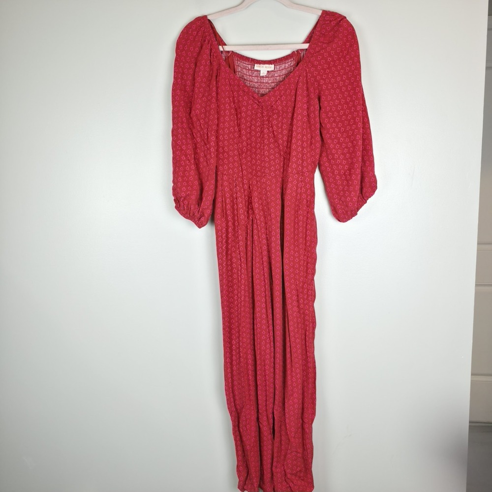 Knox Rose 100% Rayon Pink Floral Wide Leg Jumpsuit Romper XS.C41